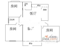 美丽家园3室2厅1卫104㎡户型图