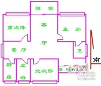 丽华公寓3室2厅2卫160㎡户型图
