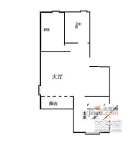 宝安新苑1室2厅1卫57㎡户型图