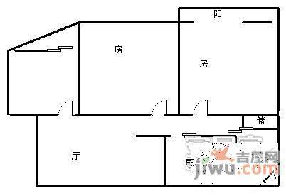 市政大楼3室1厅1卫87㎡户型图