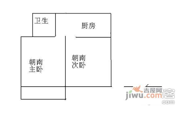 梅园新村2室1厅1卫130㎡户型图