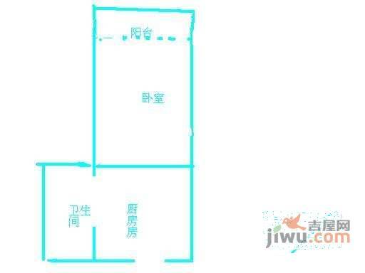 梅园三村1室1厅1卫47㎡户型图