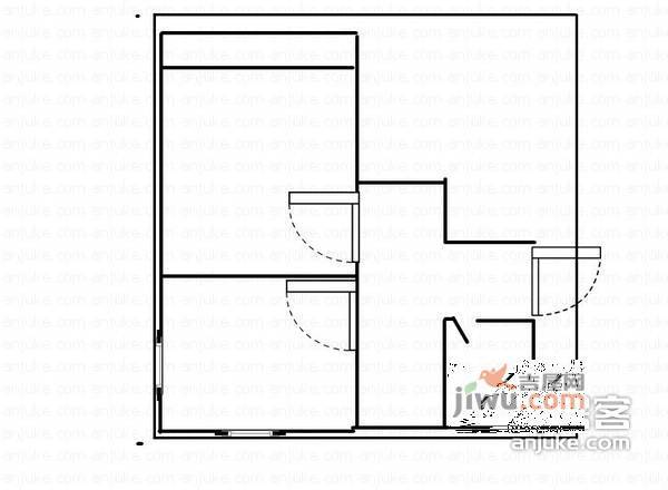 潍坊一村2室1厅1卫57㎡户型图