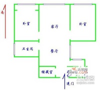 金杨公寓3室1厅1卫108㎡户型图