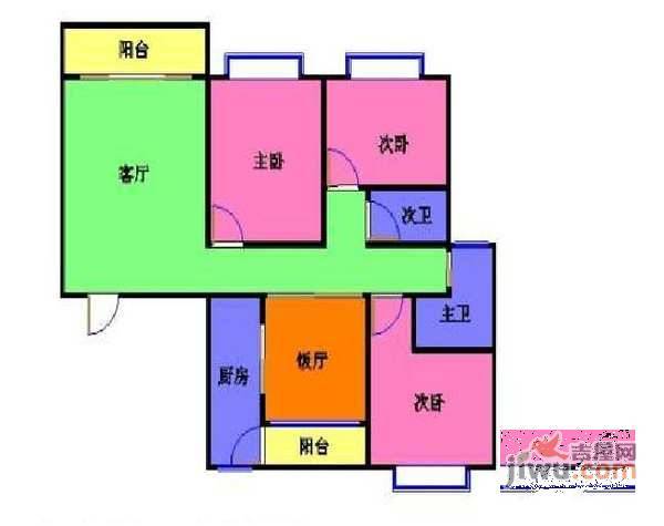 黄山新城3室2厅2卫154㎡户型图