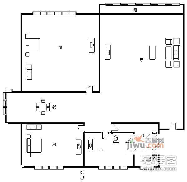 陆家嘴新景园4室2厅2卫154㎡户型图