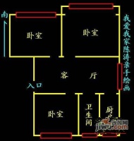 罗山一村3室1厅1卫80㎡户型图