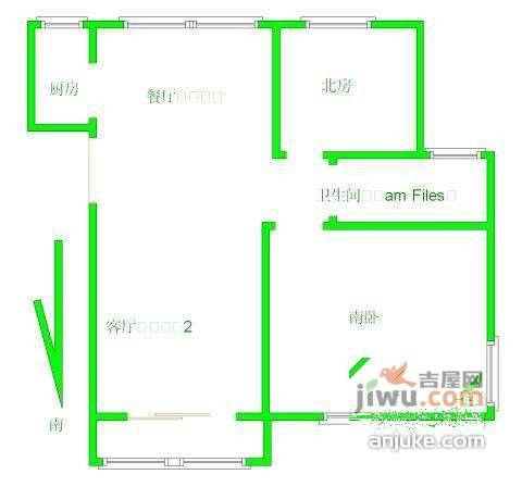 华邦佳苑2室2厅1卫96㎡户型图