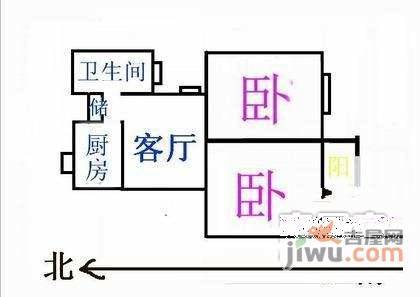 申华公寓2室1厅1卫90㎡户型图