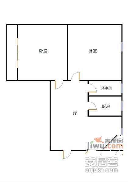 申华公寓2室1厅1卫90㎡户型图