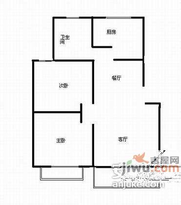 南桥小区2室1厅1卫69㎡户型图