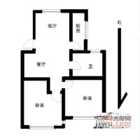 沙田公寓2室2厅1卫90㎡户型图