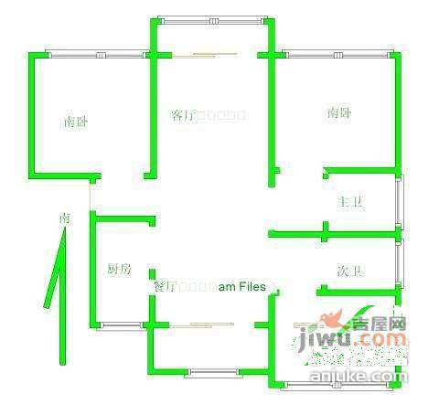 保利金色唐城3室2厅2卫户型图