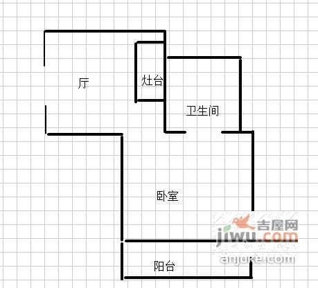 瀚盛家园1室1厅1卫58㎡户型图