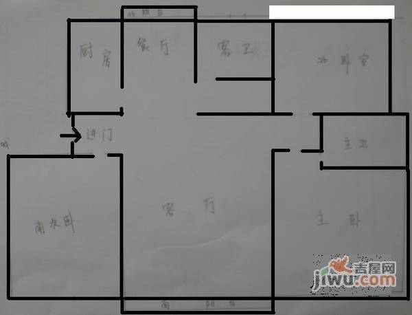 绿波城3室2厅2卫125㎡户型图