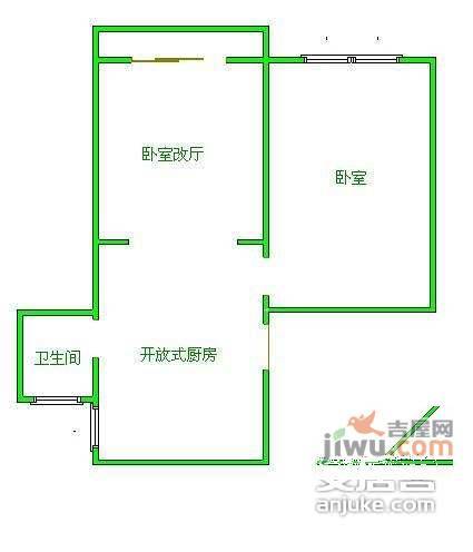 东唐苑2室1厅1卫84㎡户型图