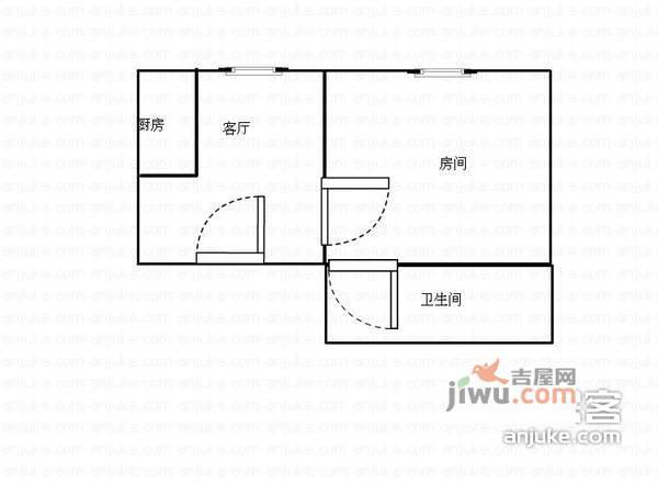 齐爱佳苑1室1厅1卫50㎡户型图