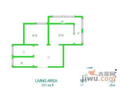 顾路阳光苑2室1厅1卫74㎡户型图