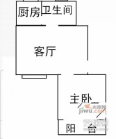 欣连佳苑1室1厅1卫57㎡户型图