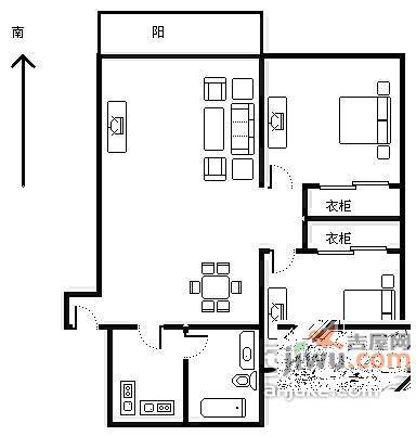 金纬苑2室2厅1卫102㎡户型图