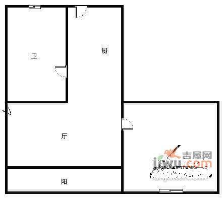 由由三村1室1厅1卫51㎡户型图