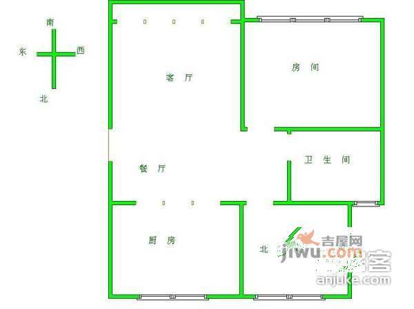 文化馨苑2室1厅1卫100㎡户型图