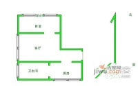 莲溪二村1室1厅1卫50㎡户型图