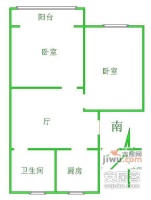 莲中二村2室1厅1卫85㎡户型图