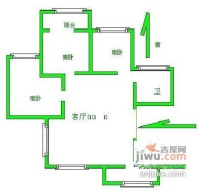 莲中二村3室1厅1卫96㎡户型图