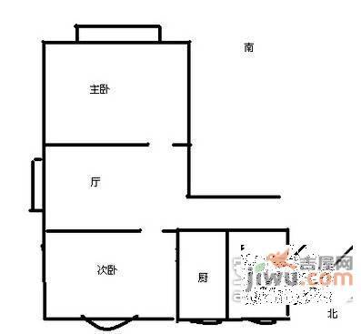 由由一村2室1厅1卫82㎡户型图