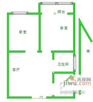 卢湾教工楼2室2厅1卫83㎡户型图