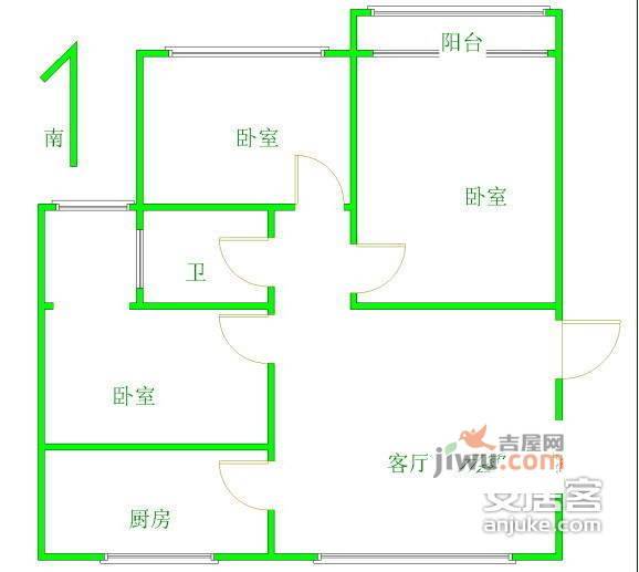 金顺小区3室1厅1卫户型图