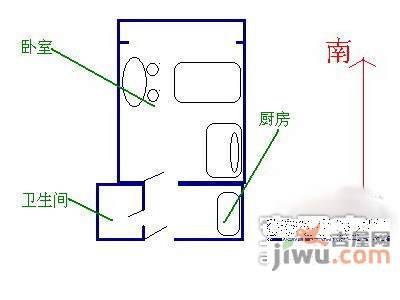 上南五村1室0厅1卫36㎡户型图