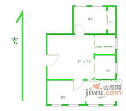 上南五村3室1厅1卫65㎡户型图