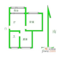 艾东小区1室1厅1卫50㎡户型图