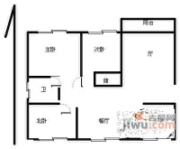 红柿苑3室2厅1卫115㎡户型图
