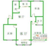 南国龙苑3室2厅2卫114㎡户型图