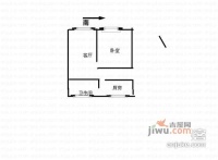 凌兆六村1室1厅1卫50㎡户型图