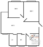 南江苑3室2厅1卫113㎡户型图