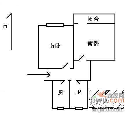 品华苑2室2厅1卫82㎡户型图