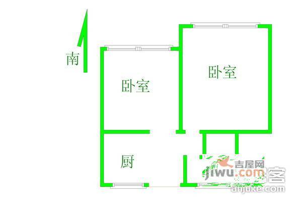 德州三村2室0厅1卫53㎡户型图