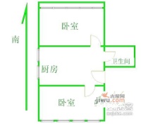 上南十二村2室1厅1卫78㎡户型图