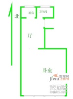 上钢七村1室1厅1卫35㎡户型图