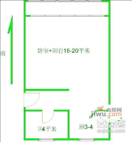 上南三村1室0厅1卫户型图