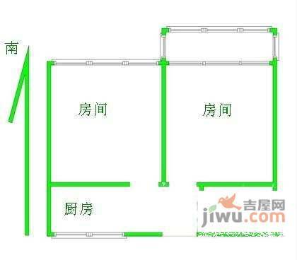 上南三村2室1厅1卫59㎡户型图