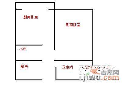 上南六村2室1厅1卫62㎡户型图