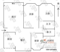 博文园3室2厅2卫110㎡户型图