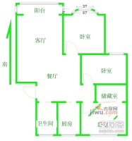 博文园3室2厅1卫111㎡户型图