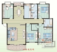 鹏欣家园3室2厅1卫106㎡户型图