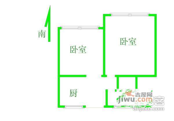 上钢五村2室0厅1卫50㎡户型图